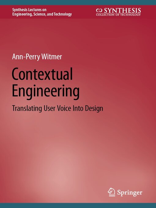 Title details for Contextual Engineering by Ann-Perry Witmer - Available